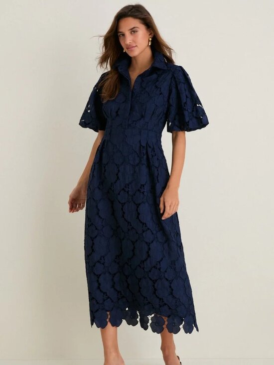 Tuckernuck Dresses & Skirts - TUCKERNUCK Navy Eyelet Delaney Dress